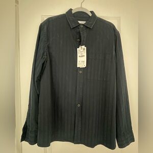 Zara Dark Navy Casual Button Down Shirt